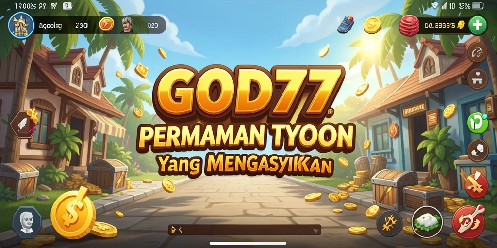 Tangkapan layar utama GOD77 yang menampilkan pengalaman gameplay Tycoon.