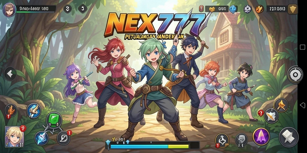 Tampilan gameplay seru NEX777 dengan karakter anime ikonik.