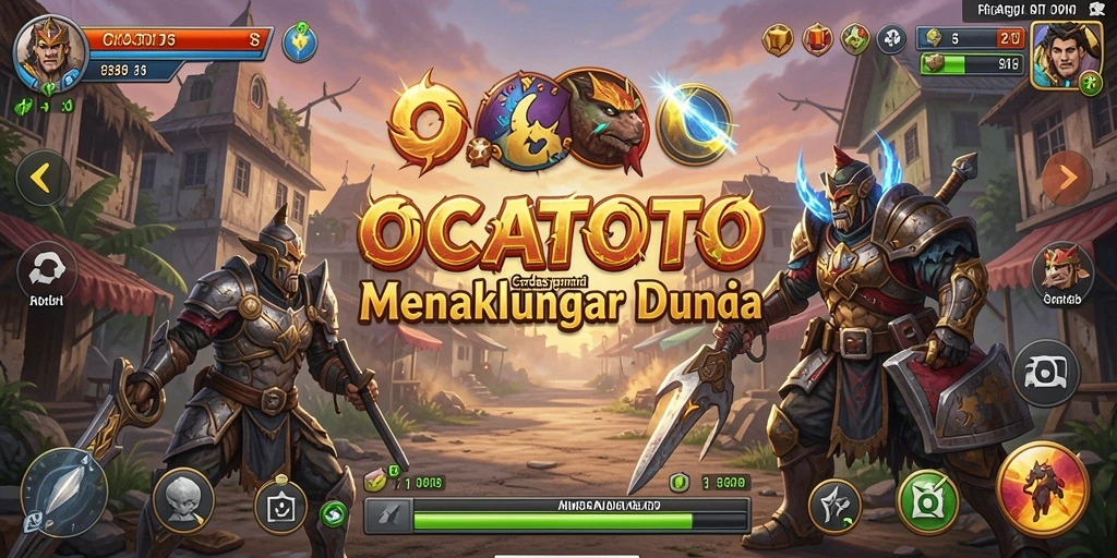 Screenshot gameplay OCATOTO menampilkan pertempuran strategi yang mendebarkan.