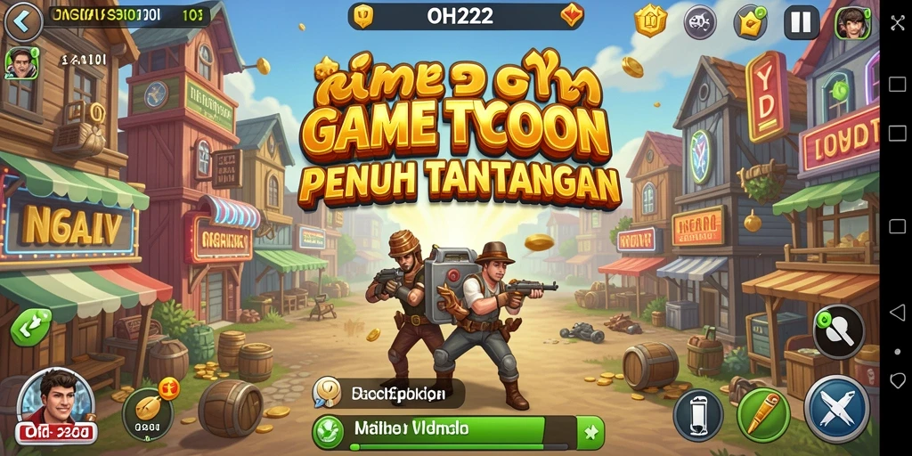 Tampilan gameplay OH222 yang menonjolkan pengelolaan bisnis yang seru.