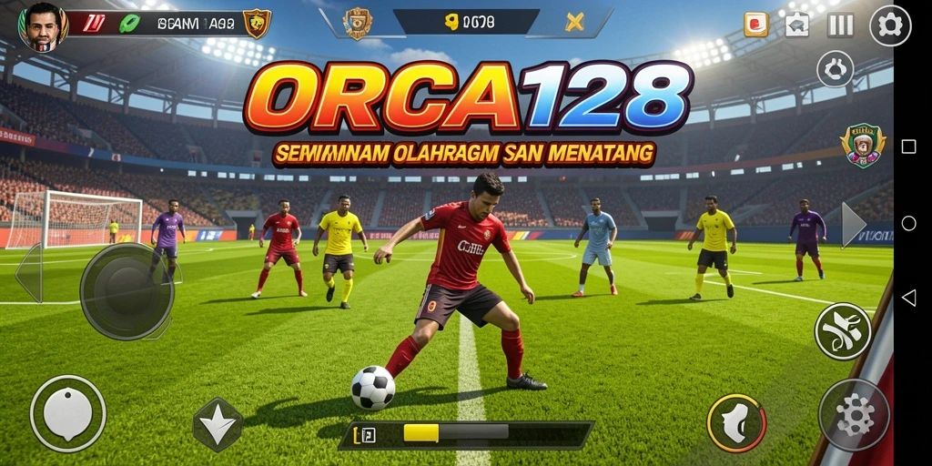 Screenshot gameplay ORCA128 yang menunjukkan aksi olahraga seru.