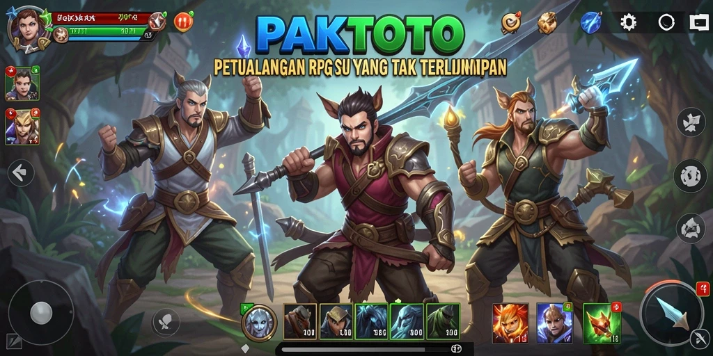 Tampilan gameplay PAKTOTO yang mengesankan dengan karakter dan pertarungan epik.