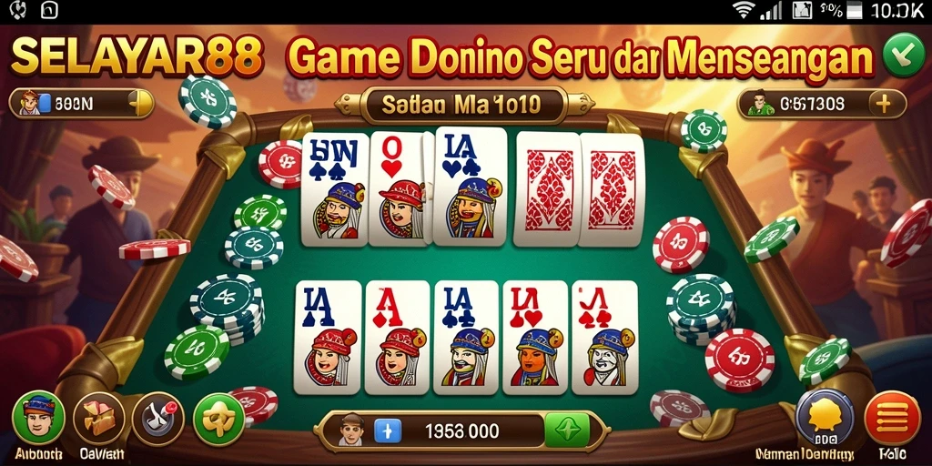 Tampilan gameplay seru dalam permainan Domino SELAYAR88.