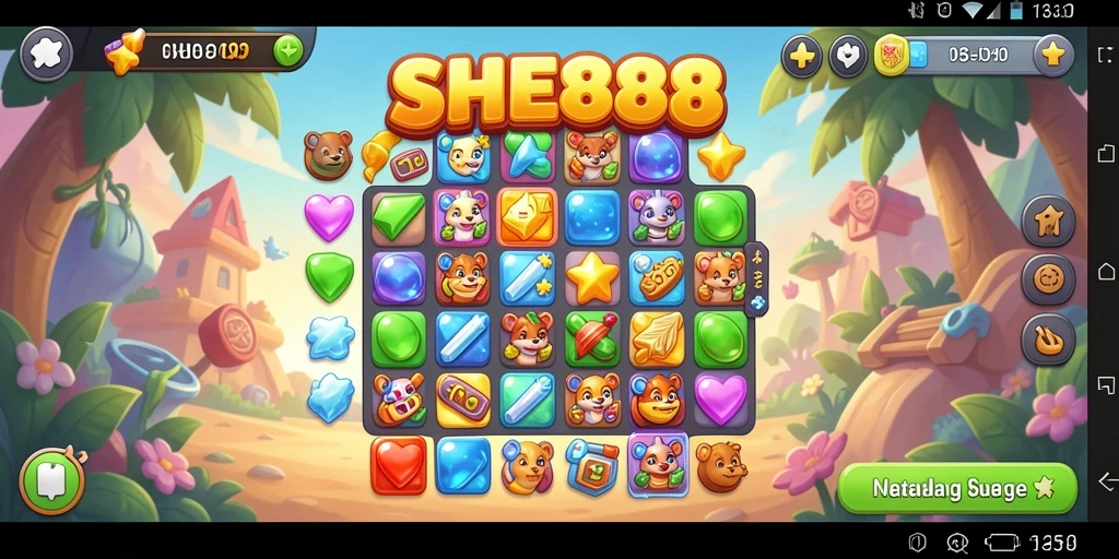 Screenshot gameplay SHE888 menampilkan momen seru mencocokkan objek.