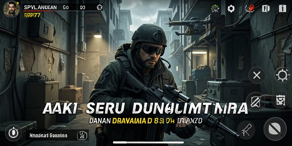 Tampilan gameplay SPY77 menunjukkan aksi intense dan grafis menawan.