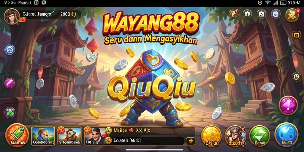 Screenshot gameplay QiuQiu di WAYANG88, menampilkan suasana seru permainan.