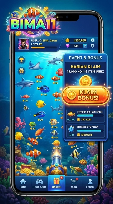 Tampilan awal aplikasi bima11 yang menarik.
